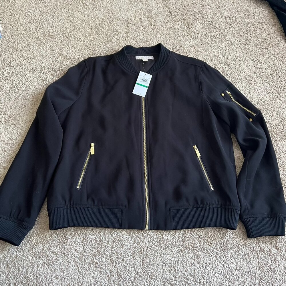 NWT Michael Kors Black Bomber Jacket